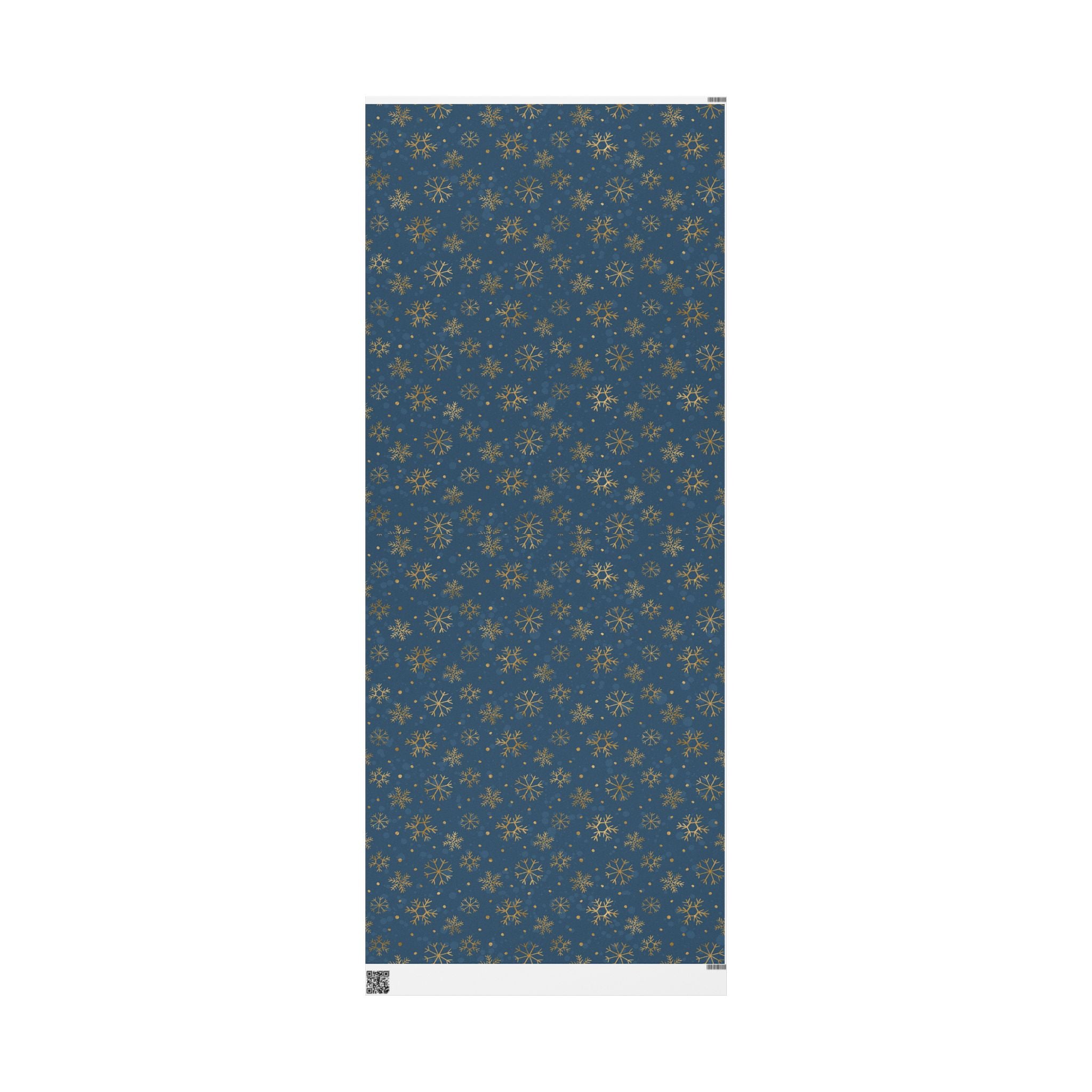 Gold Snowflak Blue Wrapping Paper