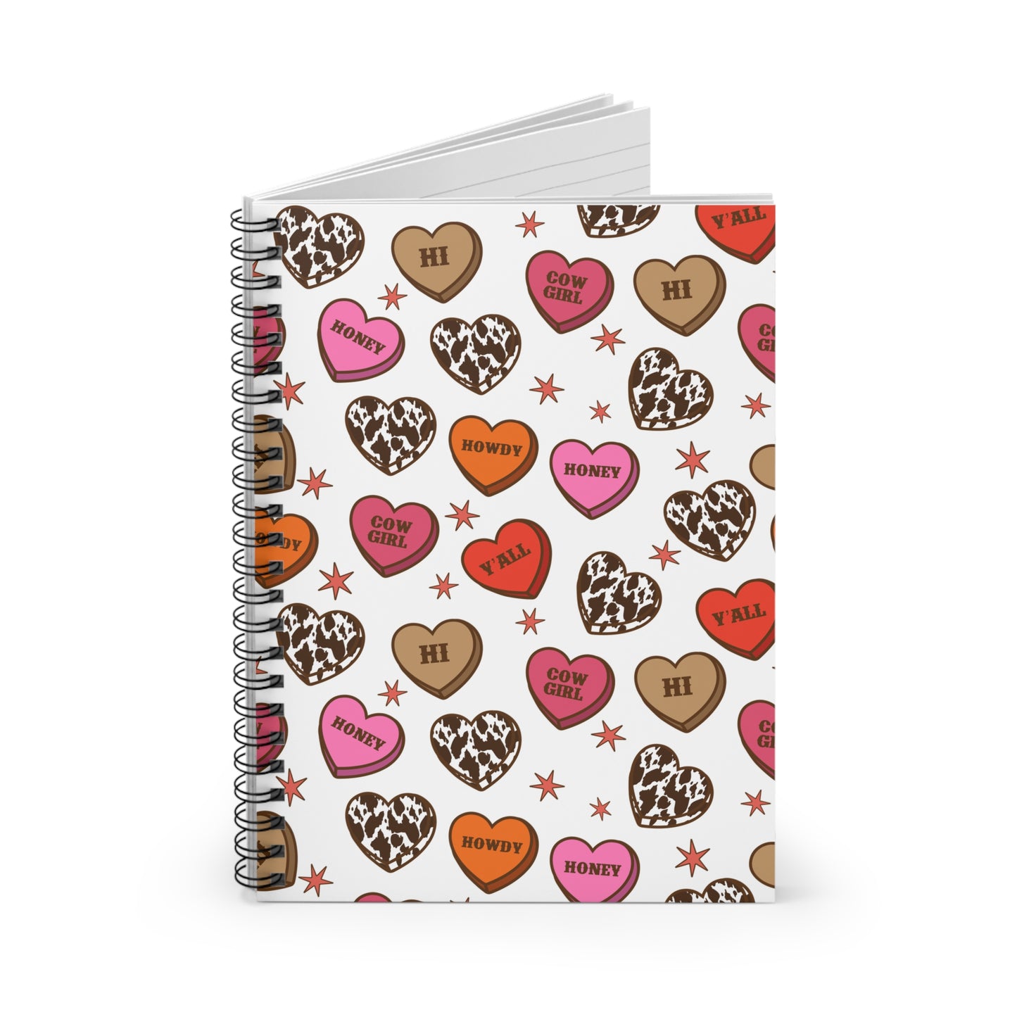 Cowgirl Love Spiral Notebook — Howdy Hearts Ruled Journal