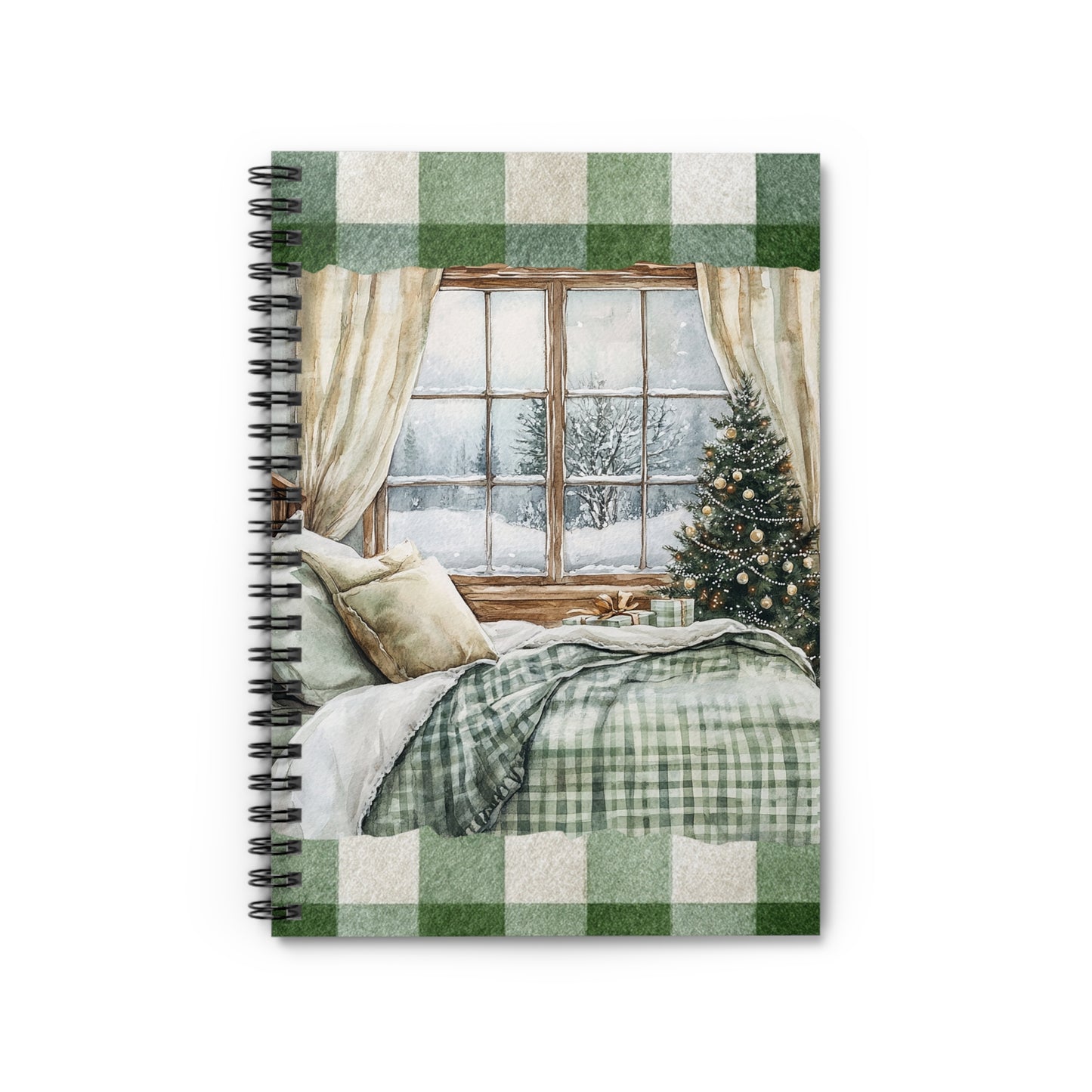 Winter Scene Evergreen Spiral Notebook