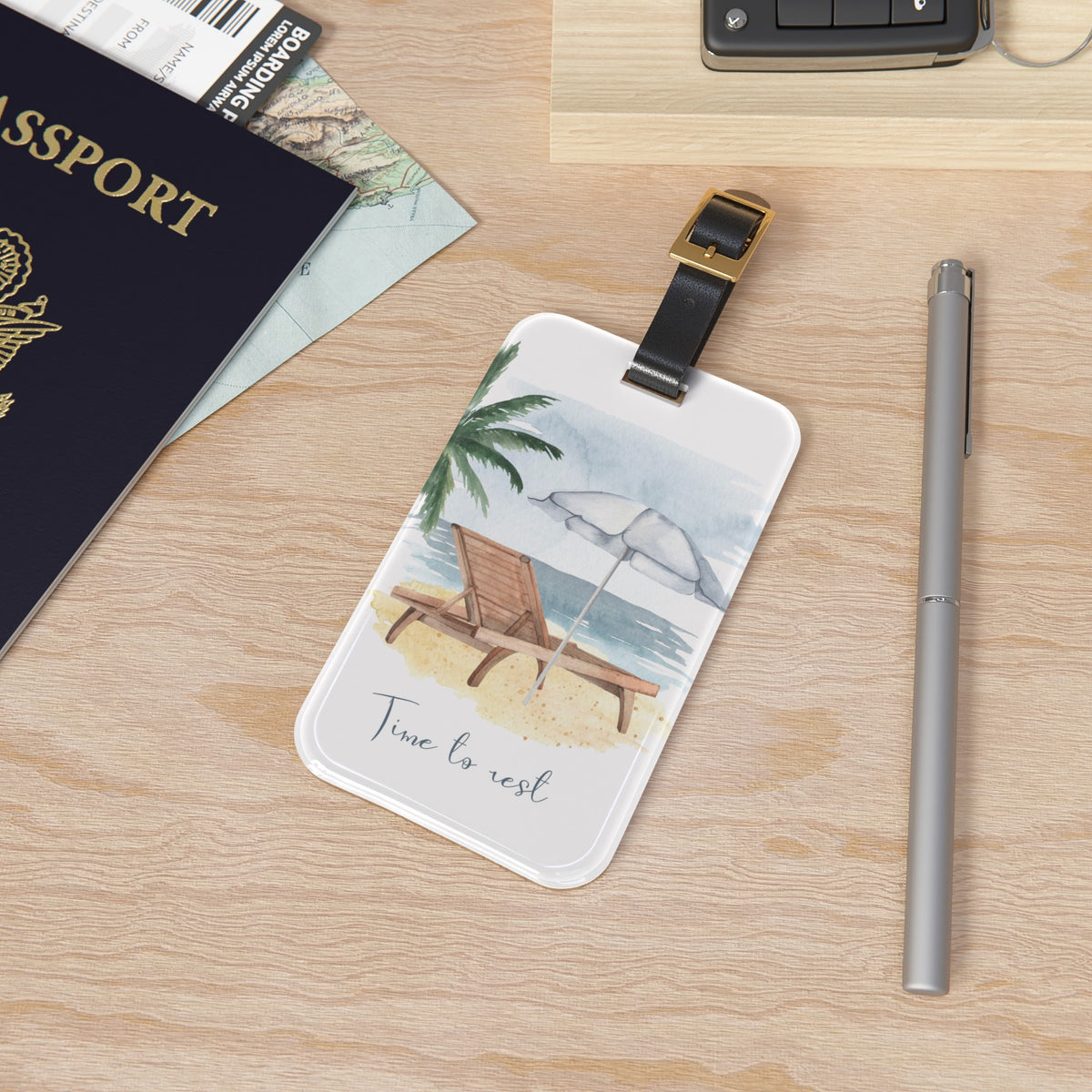 Time to Rest Beach Luggage Tag