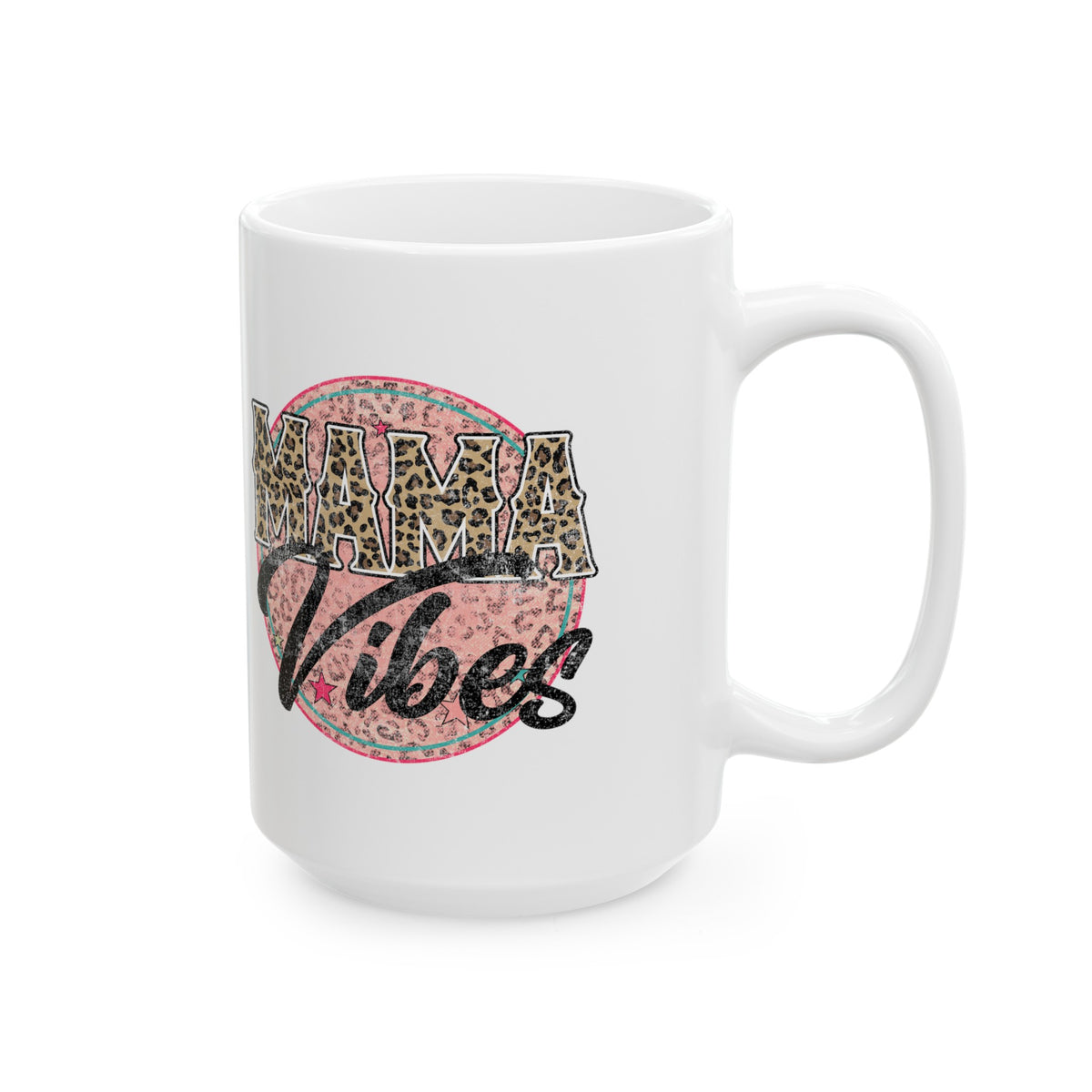 Mama Vibes Leopard Print Mug Mug