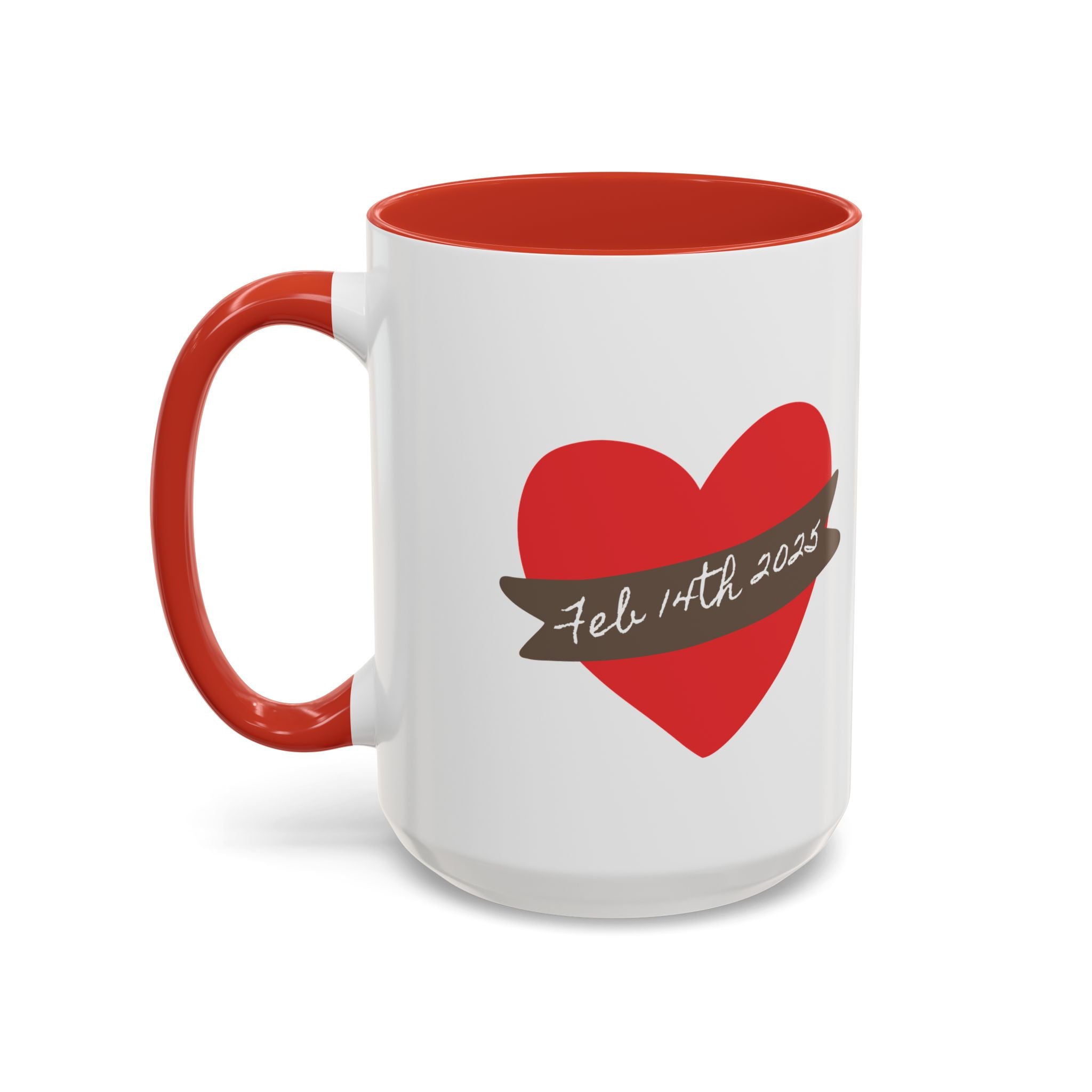 Valentine Heart Persoanlized Accent Coffee Mug