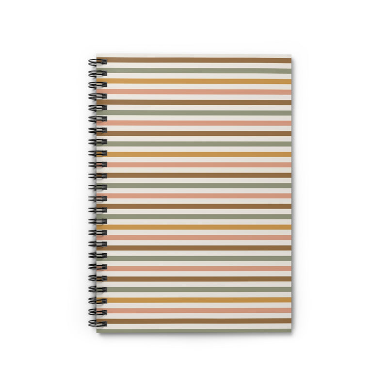 Boho Stripe Spiral Notebook - Ruled Line