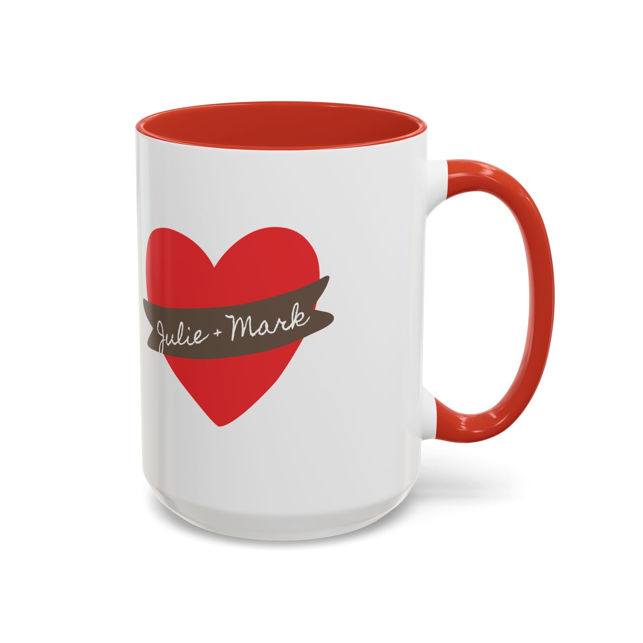 Valentine Heart Persoanlized Accent Coffee Mug