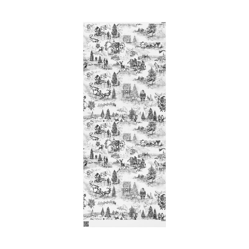 Vintage Santa Wrapping Paper Roll- Black