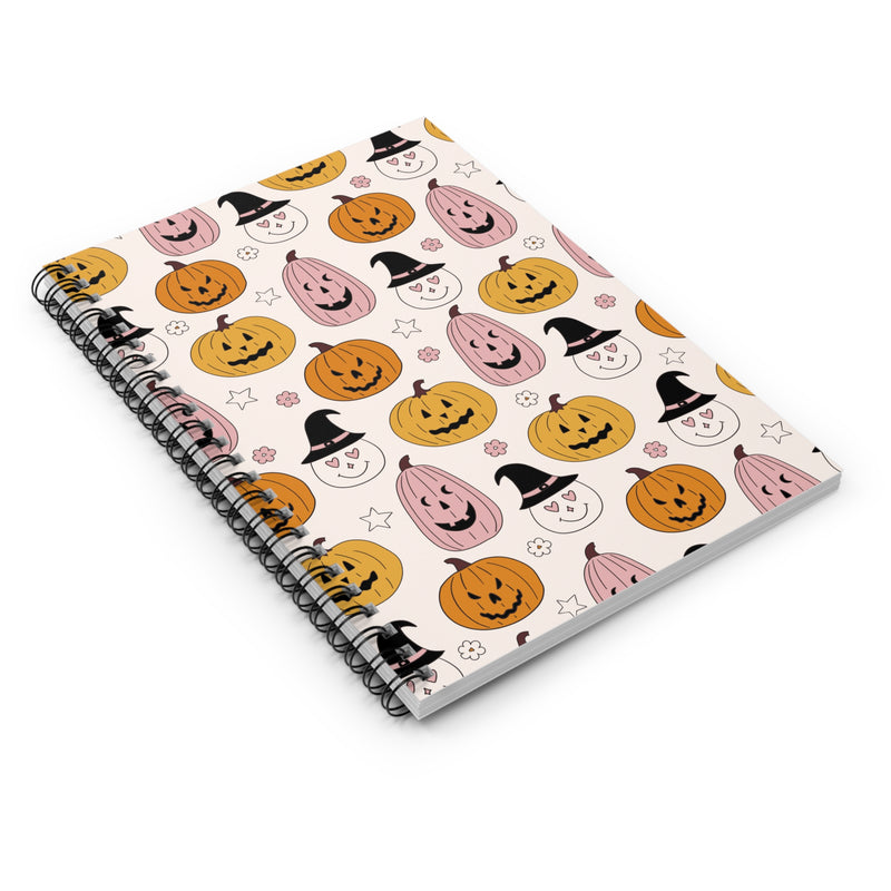 Halloween Pink Pumpkin Witch Hat Notebook