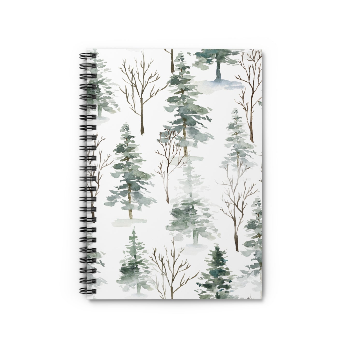 Watercolor Winter Forest Spiral Notebook Ruled Journal