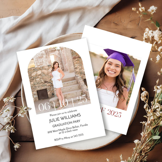 Modern Photo High school or College Graduation Invitation