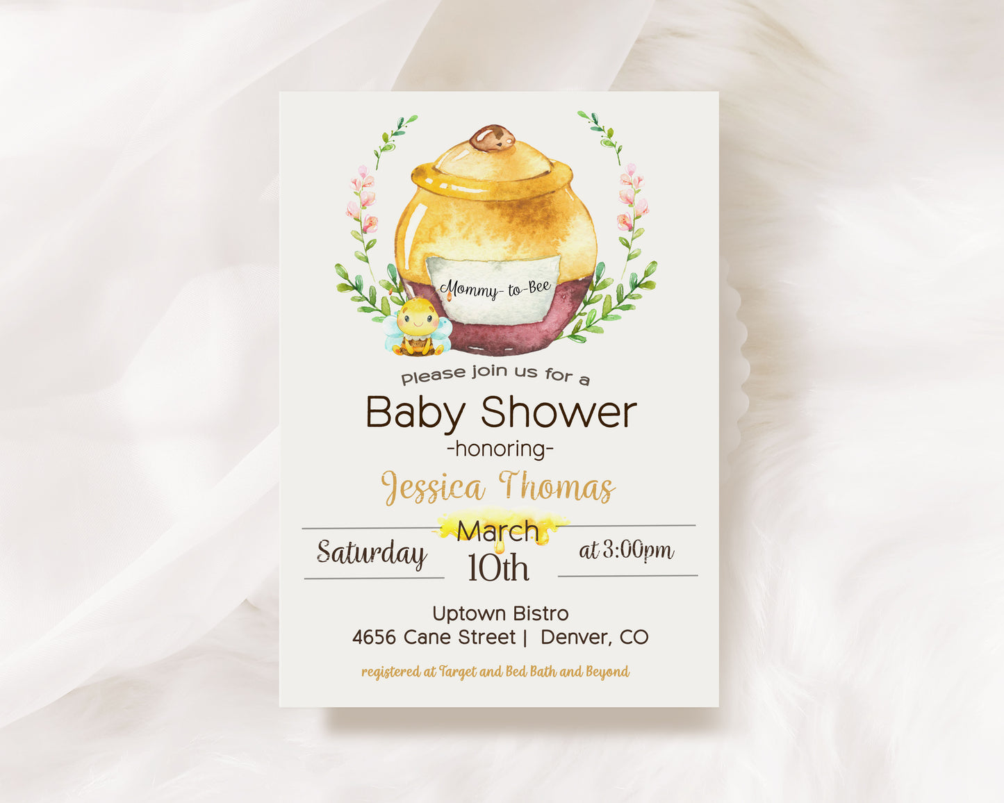 Mommy To Bee Baby Shower Invitation