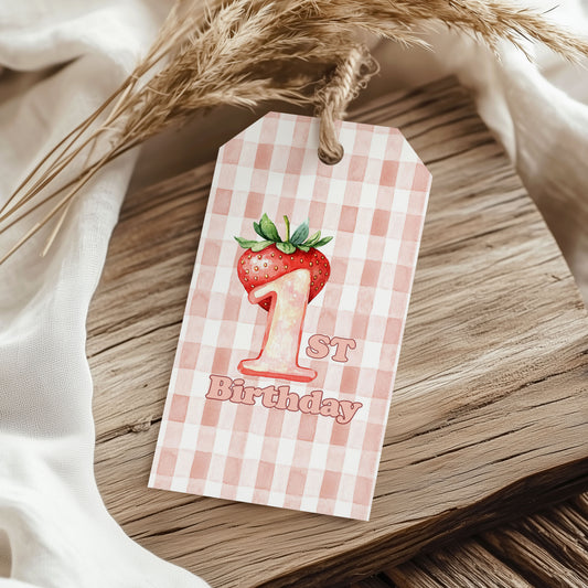 Berry First Birthday Gift Tag