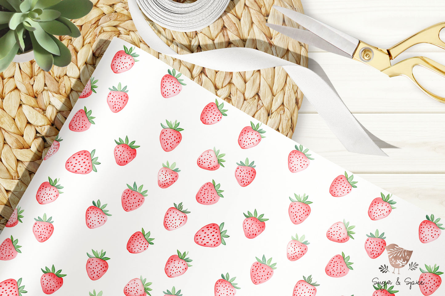 Berry Sweet Birthday or Baby Shower Wrapping Paper