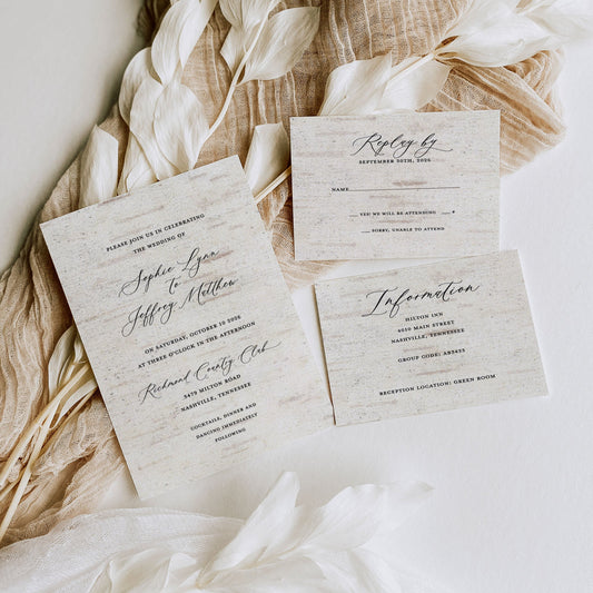 Birch Tree Forest Wedding Invitation Suite