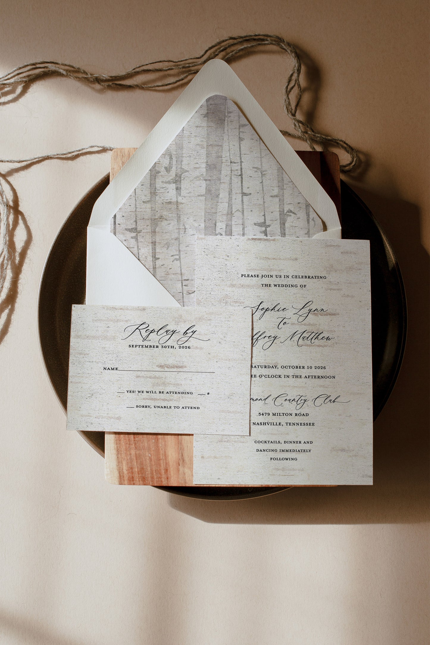 Birch Tree Forest Wedding Invitation Suite