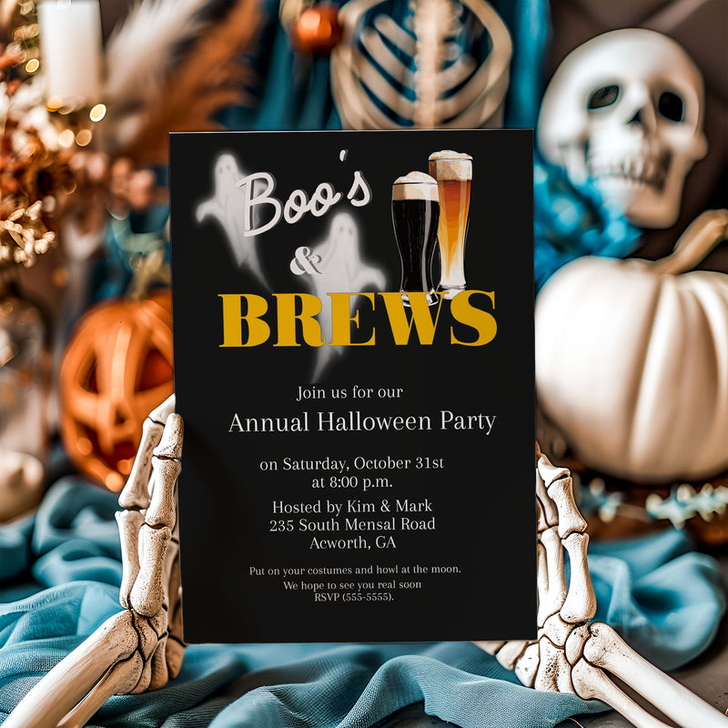 Boo's and Brews Halloween Invitation