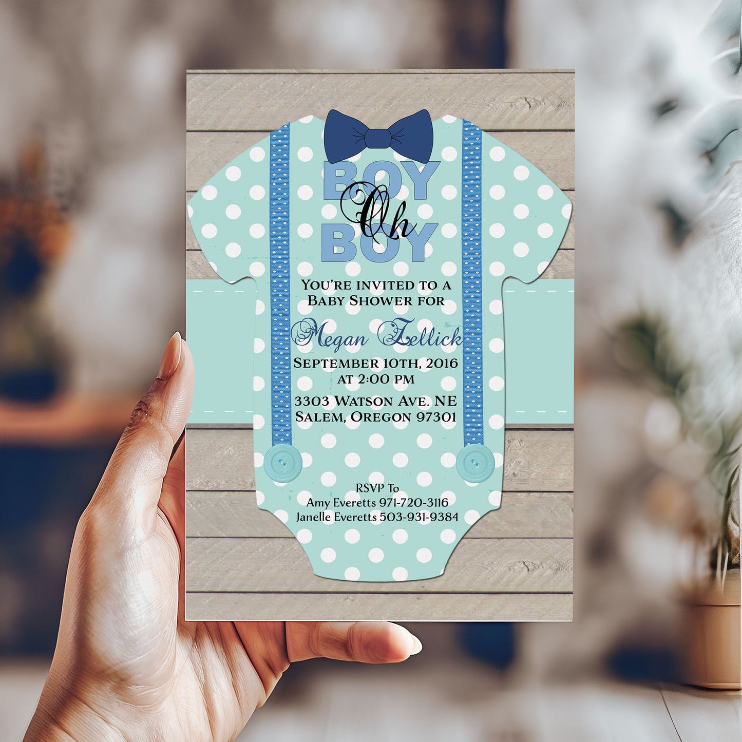 Boy oh Boy Rustic Baby Shower Invitation