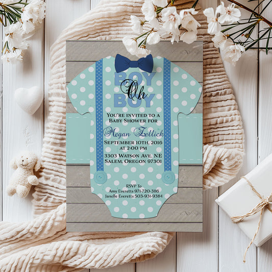 Boy oh Boy Rustic Baby Shower Invitation