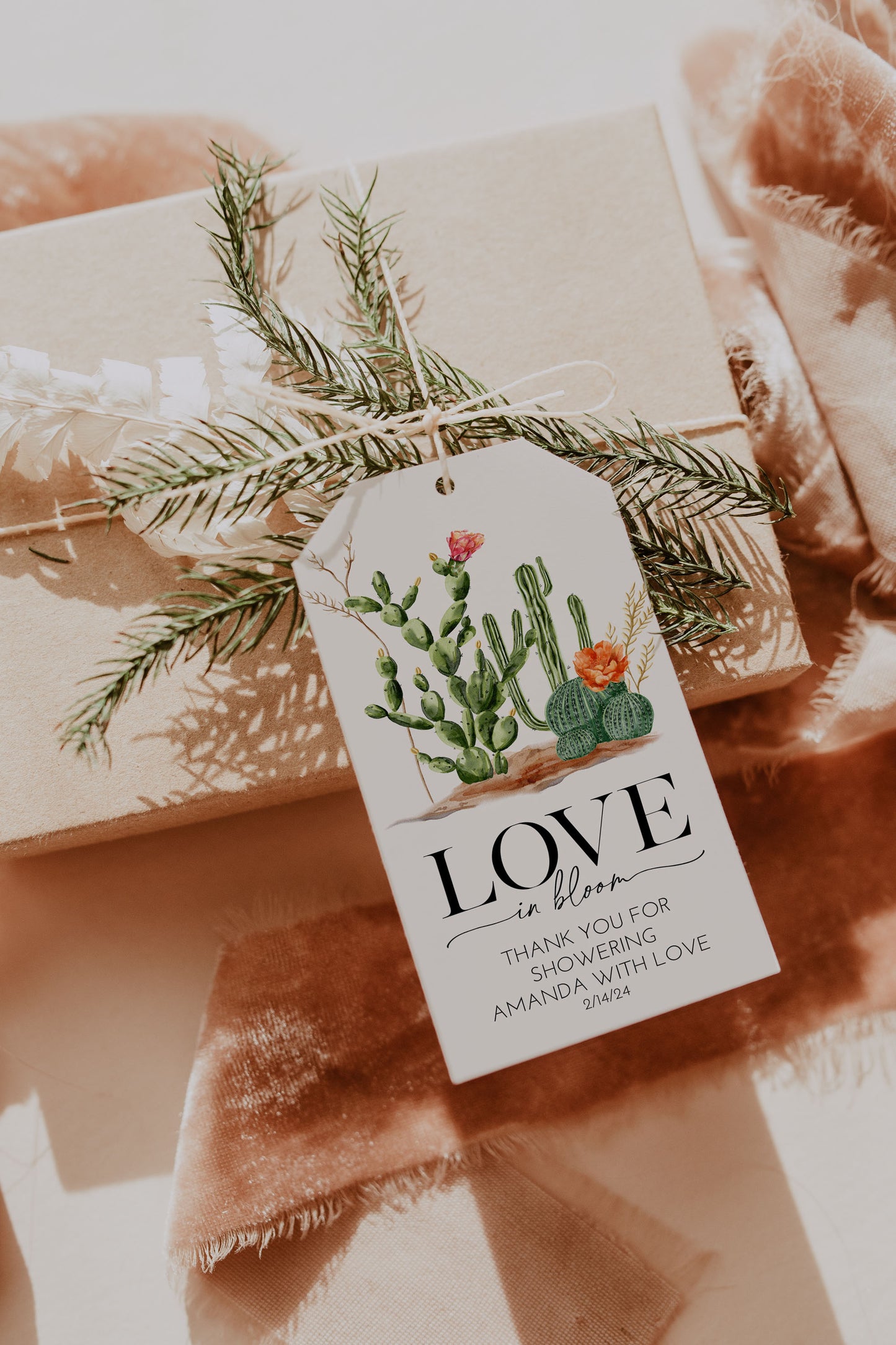 Southwestern Cactus Love Gift Tag