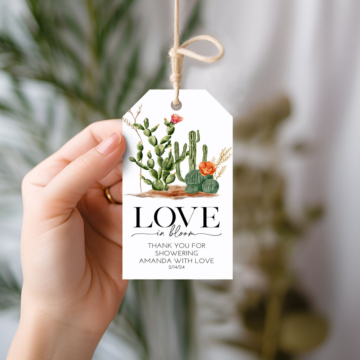 Southwestern Cactus Love Gift Tag