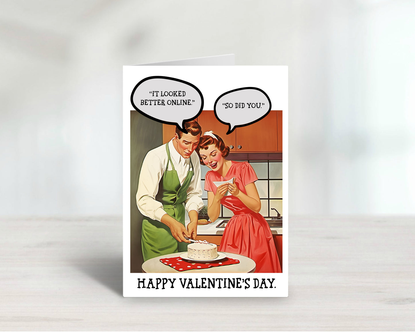 Funny Couples Cake Valentine Greeting Card