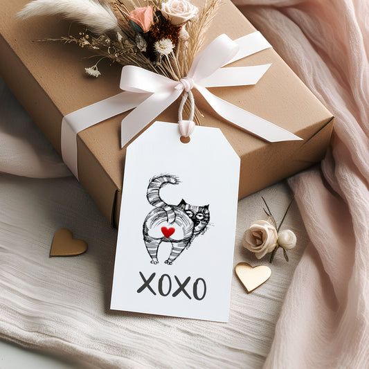 Funny Cat Butt Valentine's Gift Tags