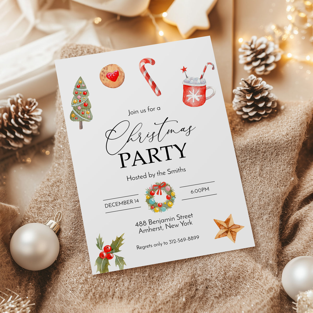 Holiday Trinkets Christmas Invitation