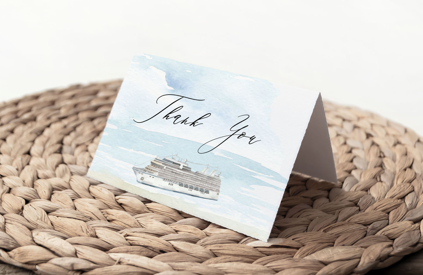 Watercolor Cruise Ship Thank You Card