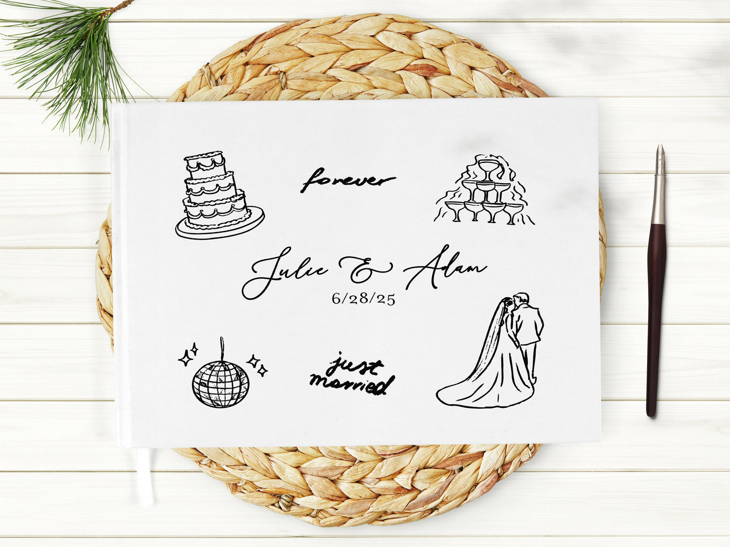 Illustrated Wedding Guest Book