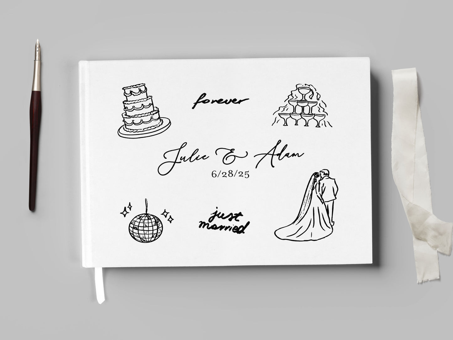 Illustrated Wedding Guest Book