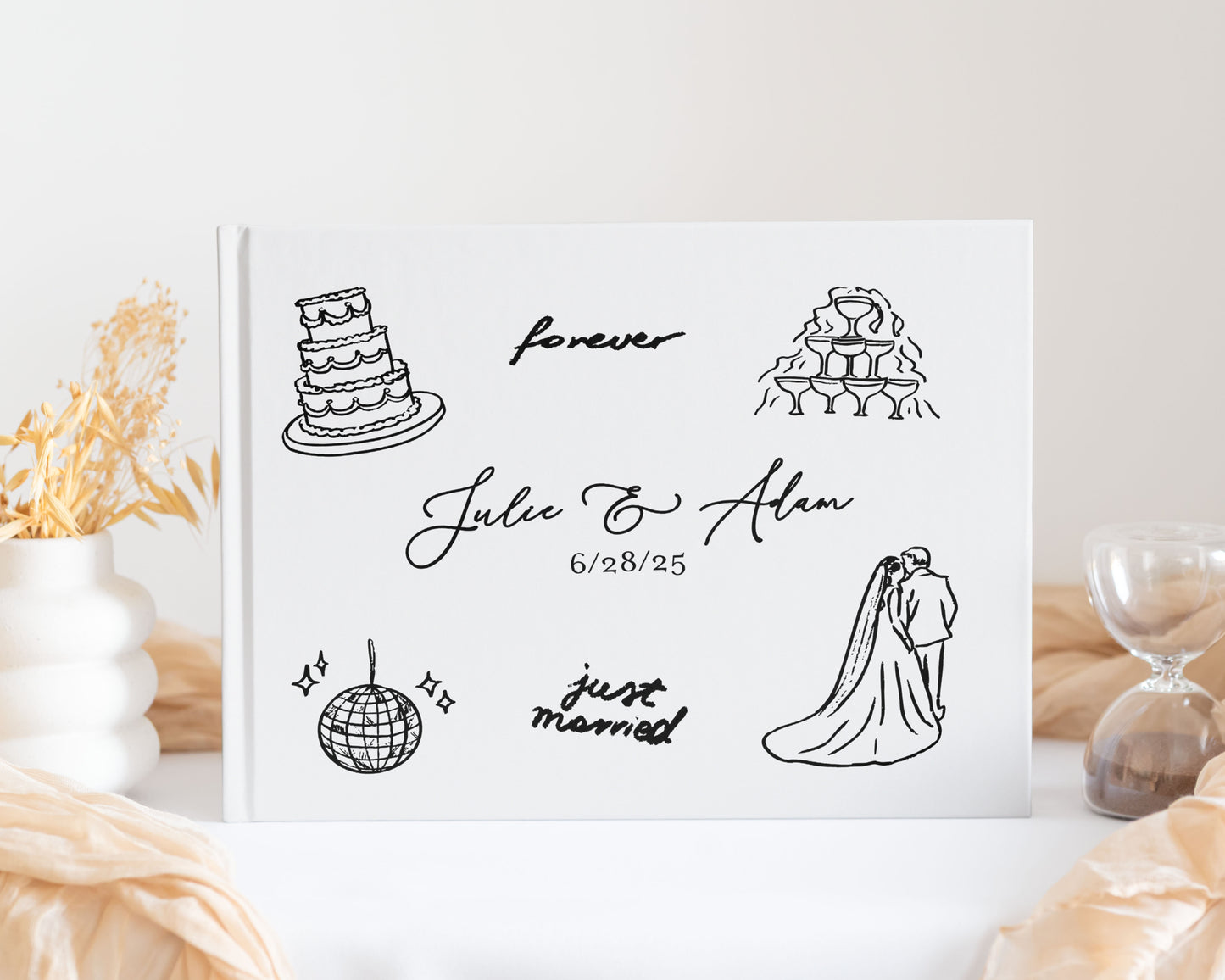 Illustrated Wedding Guest Book