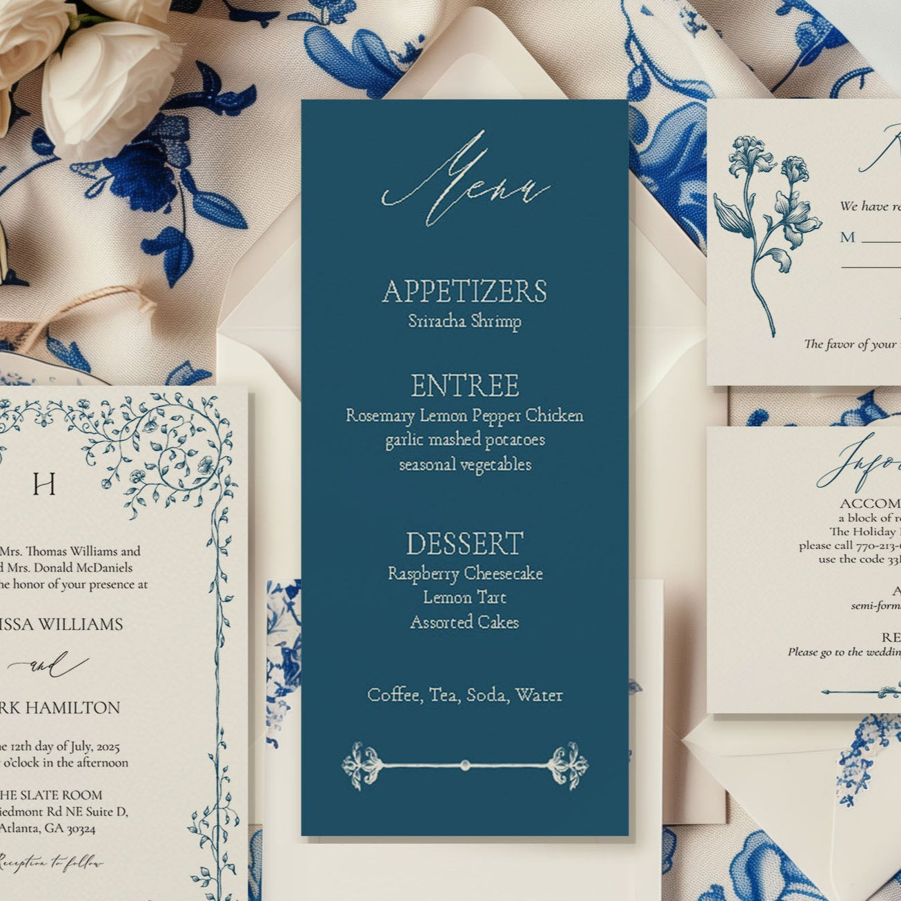 Elegant Blue Menu