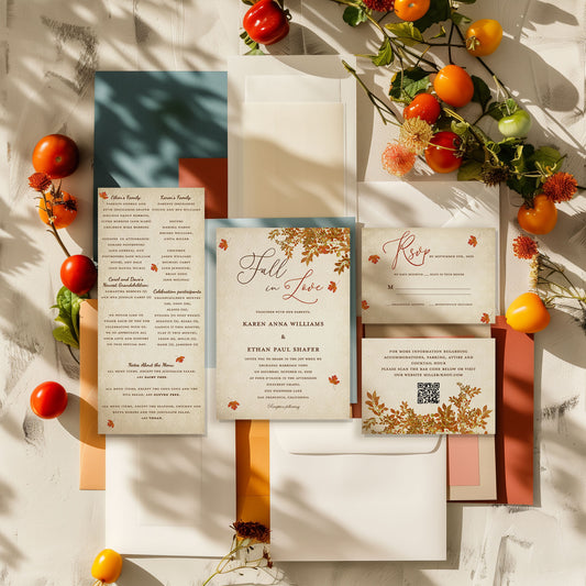 Fall In Love Wedding Invitation
