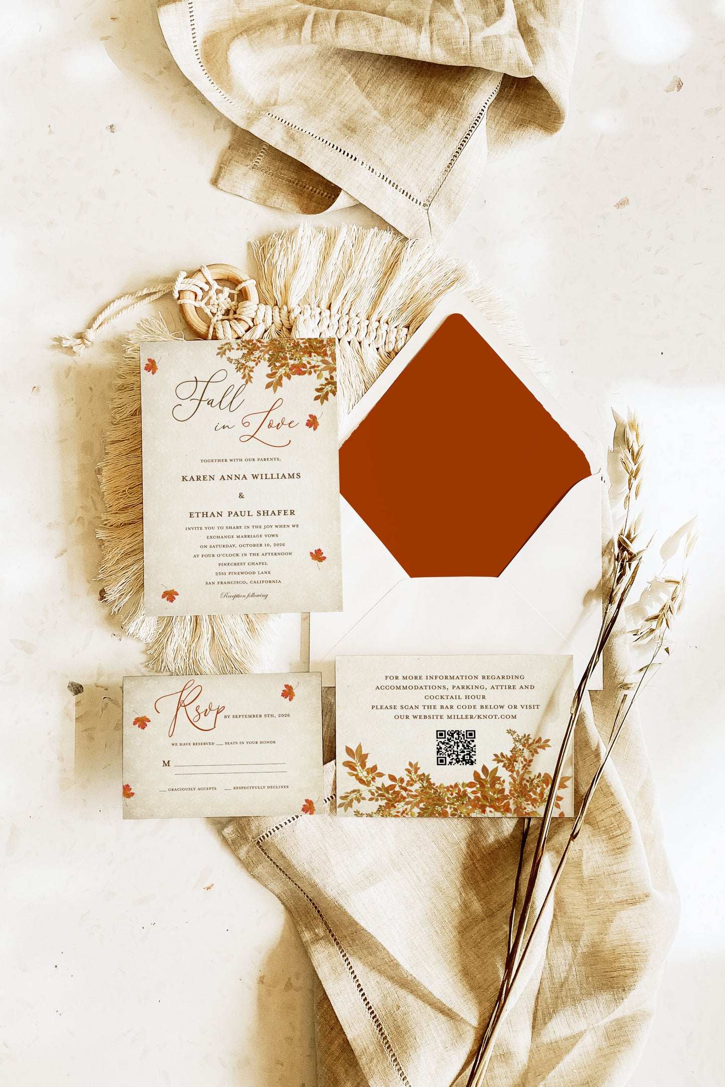 Fall In Love Wedding Invitation