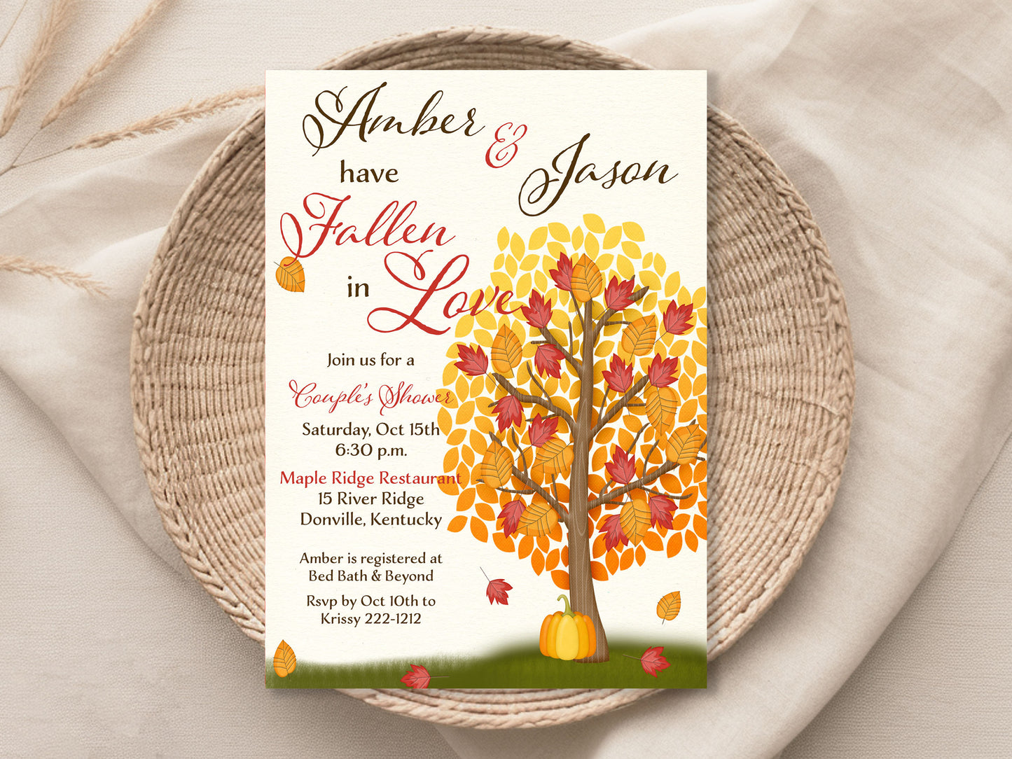 Fallen in Love Couples Bridal Shower Invitation