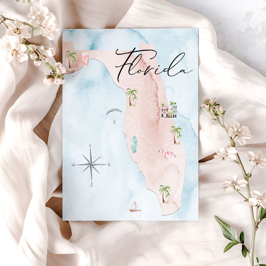 Florida Watercolor Map Save the Date