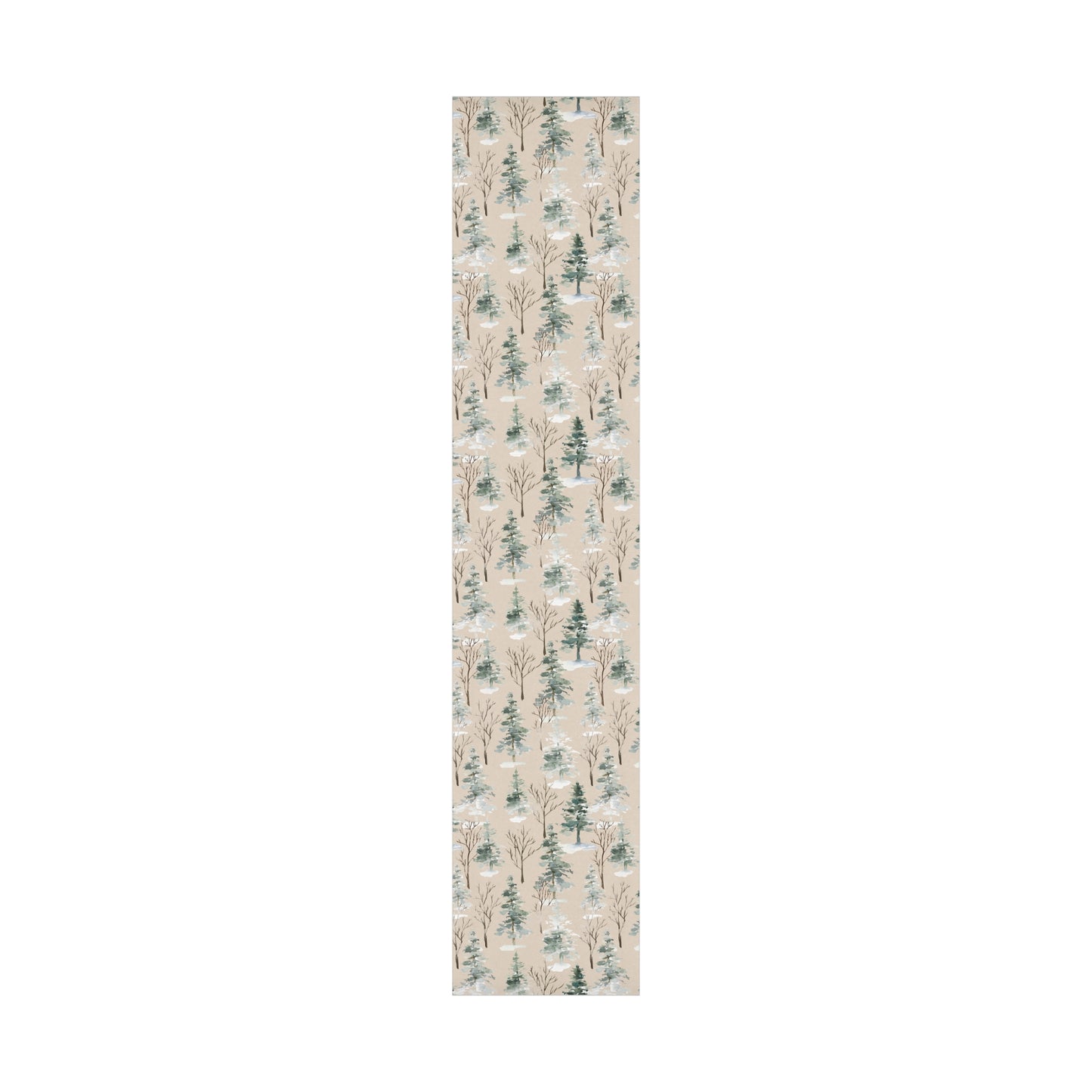 Woodland Watercolor Christmas Tree Kraft Wrapping Paper