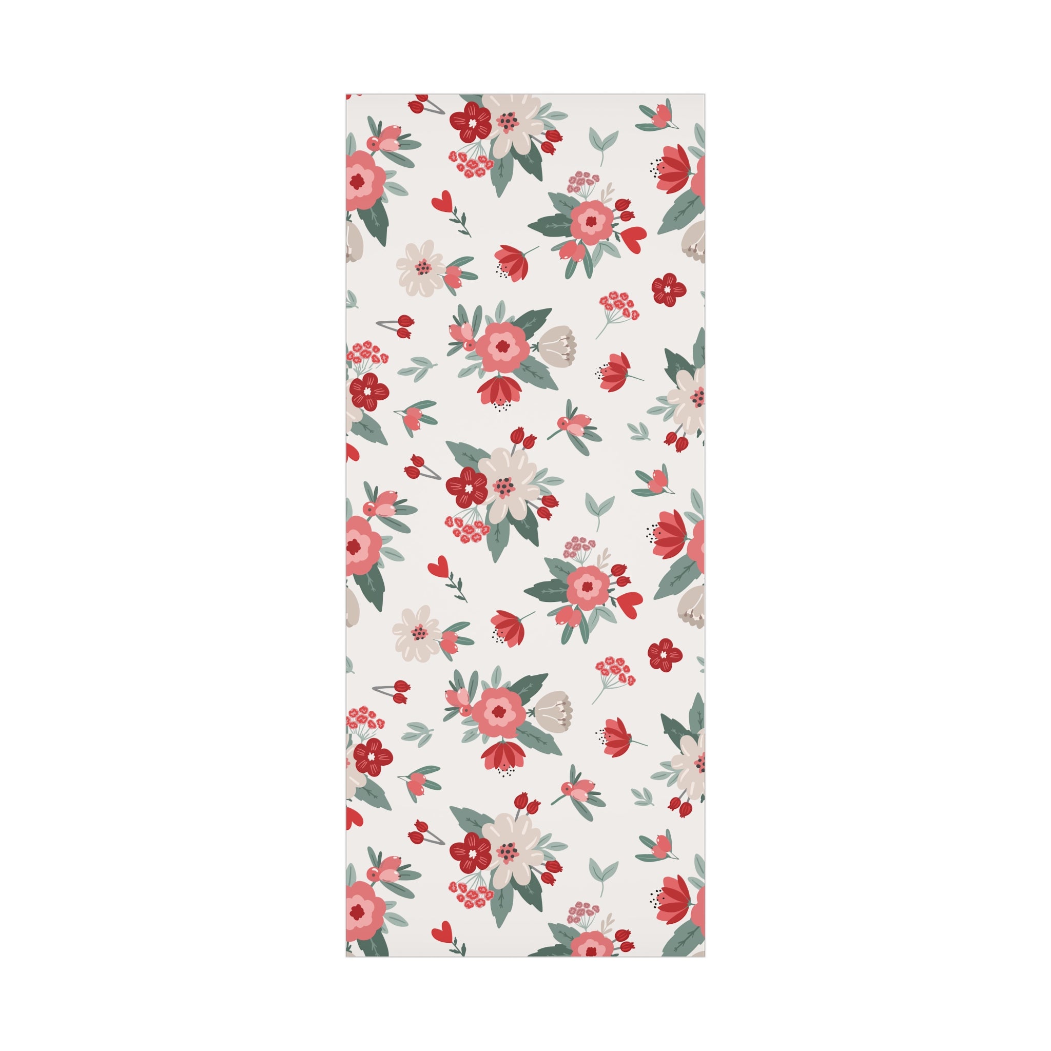 Valentine Pink Red Floral Wrapping Paper