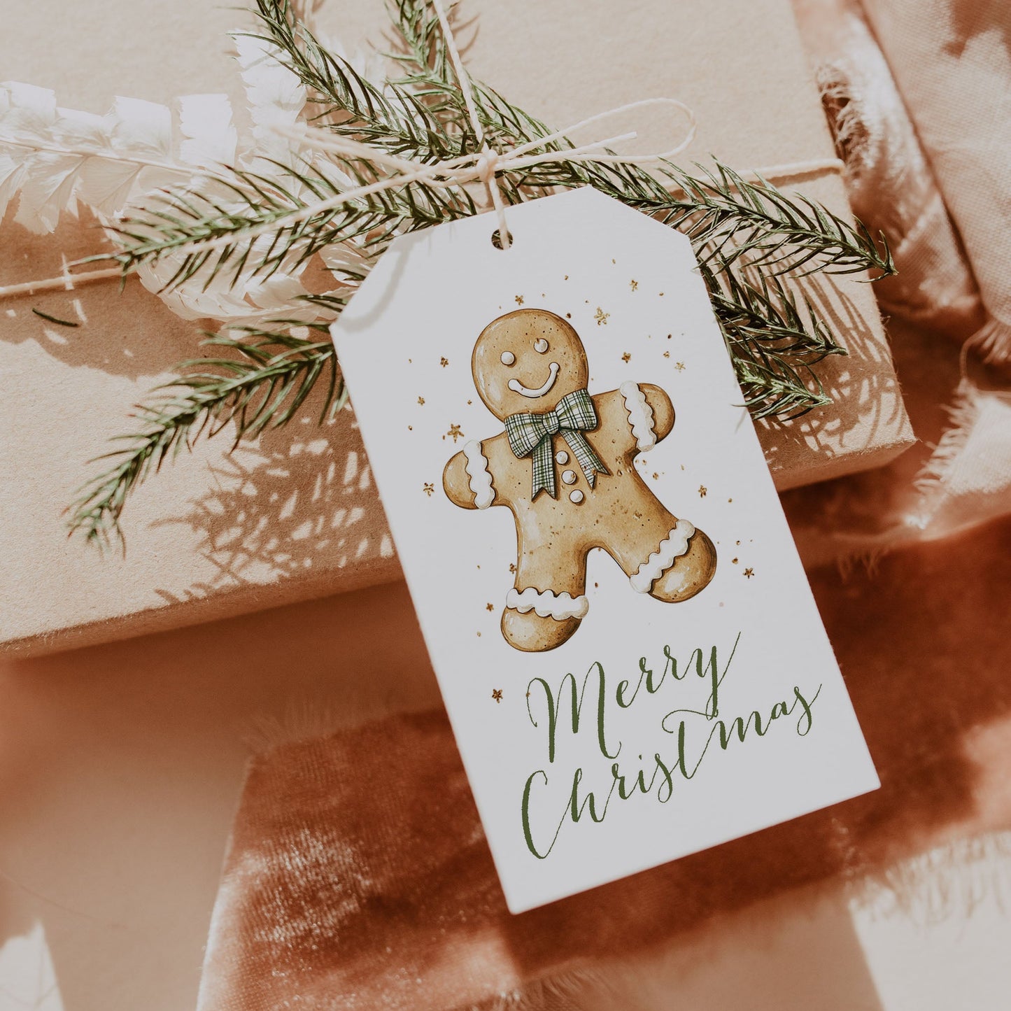 Gingerbread Man Christmas Gift Tag