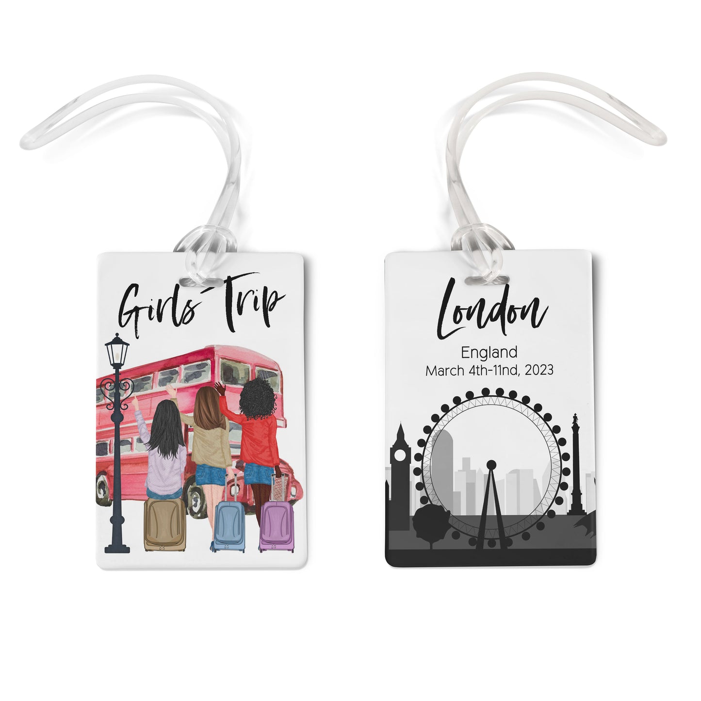 London Europe Girl Trip Luggage Tags