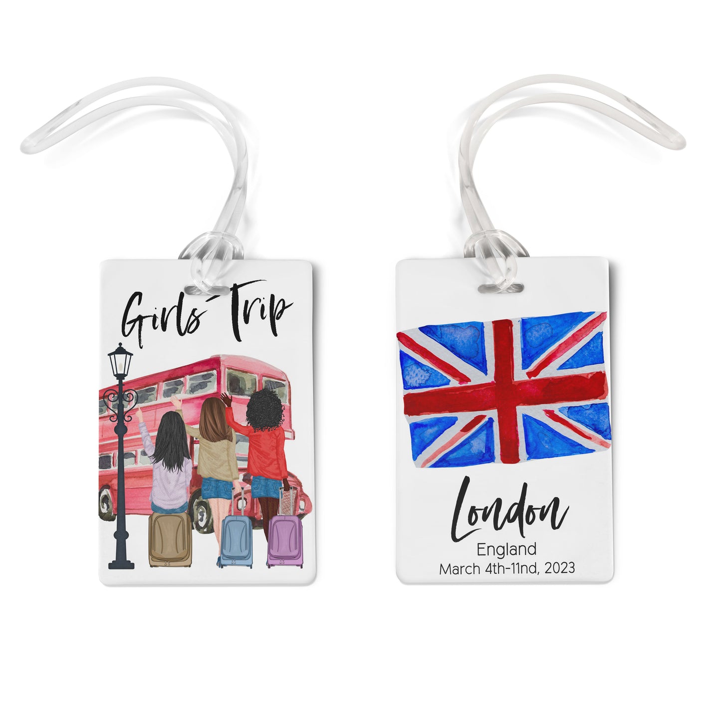 London Europe Girl Trip Luggage Tags