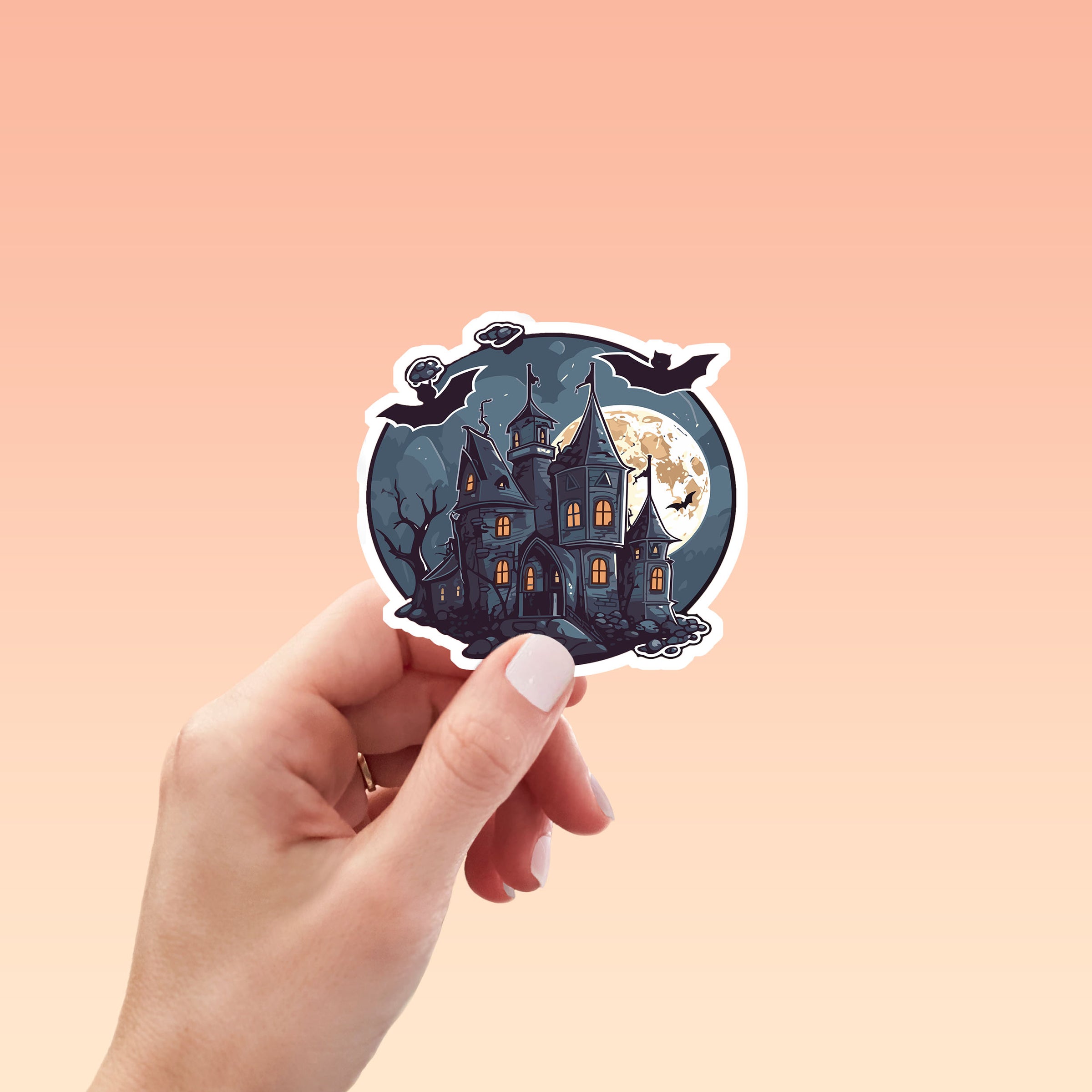 Halloween Haunted House Waterproof Stickers