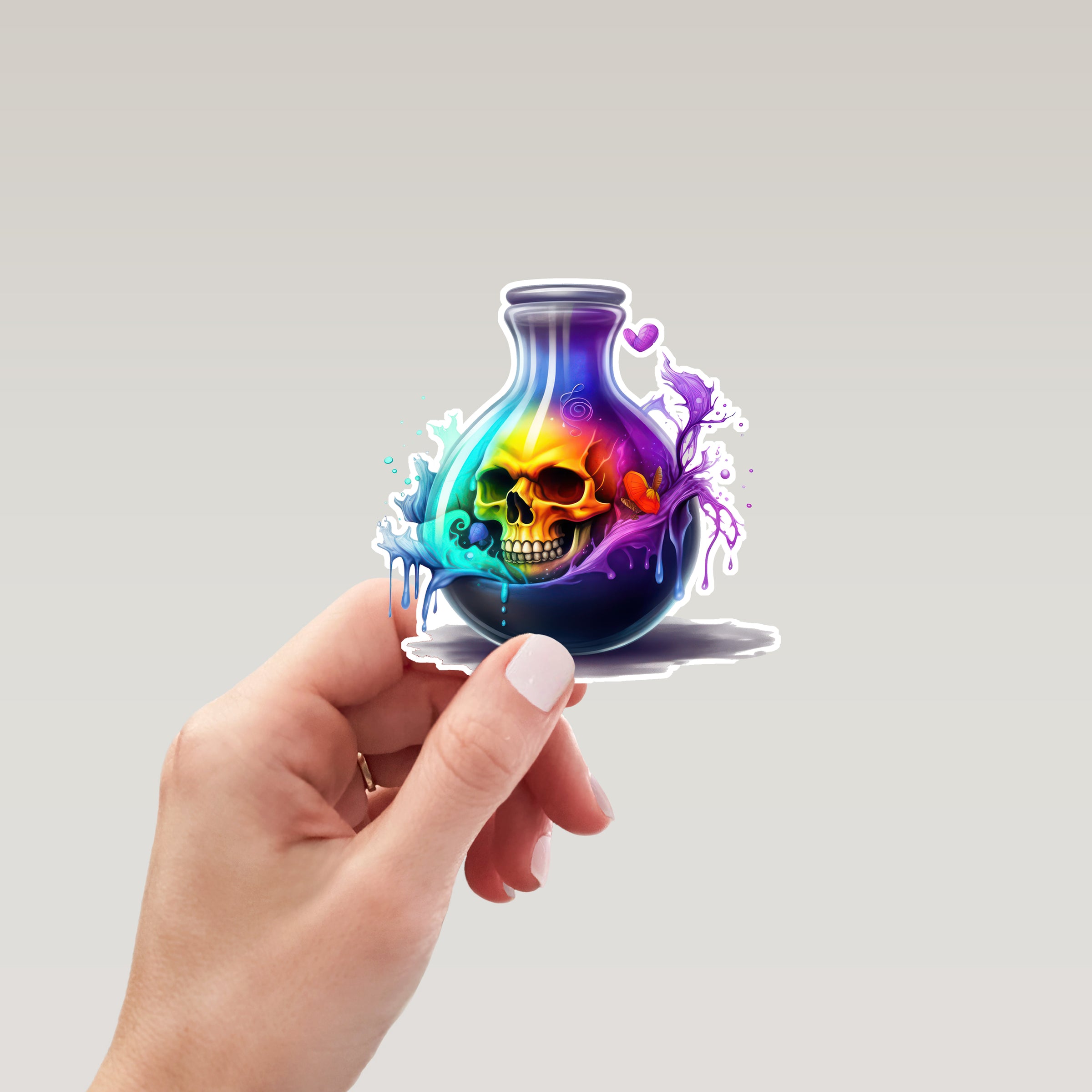 Spooky Potion Skull Waterproof Stickers