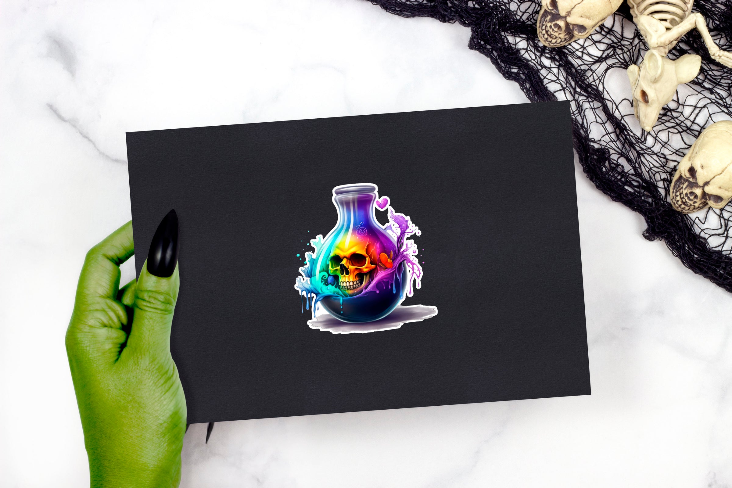 Spooky Potion Skull Waterproof Stickers