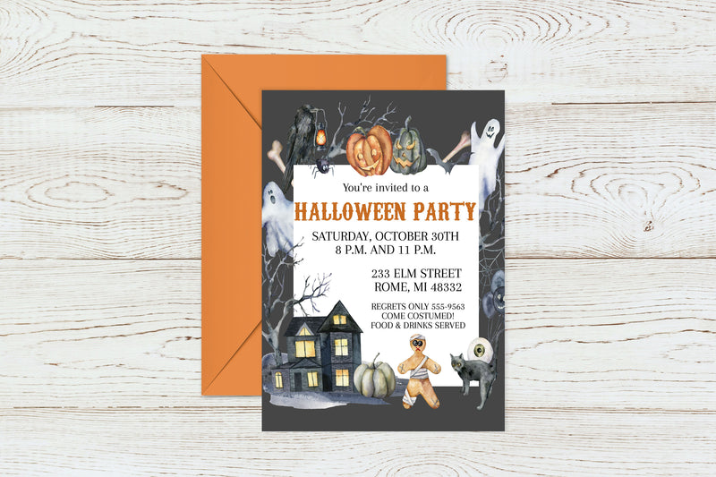 Haunted House Halloween Invitation