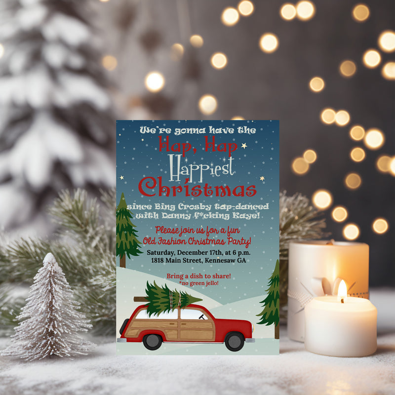 Happiest Griswold Family Funny Adult Christmas Invitation