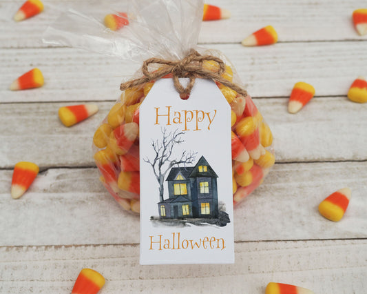 Haunted House Happy Halloween Gift Tag