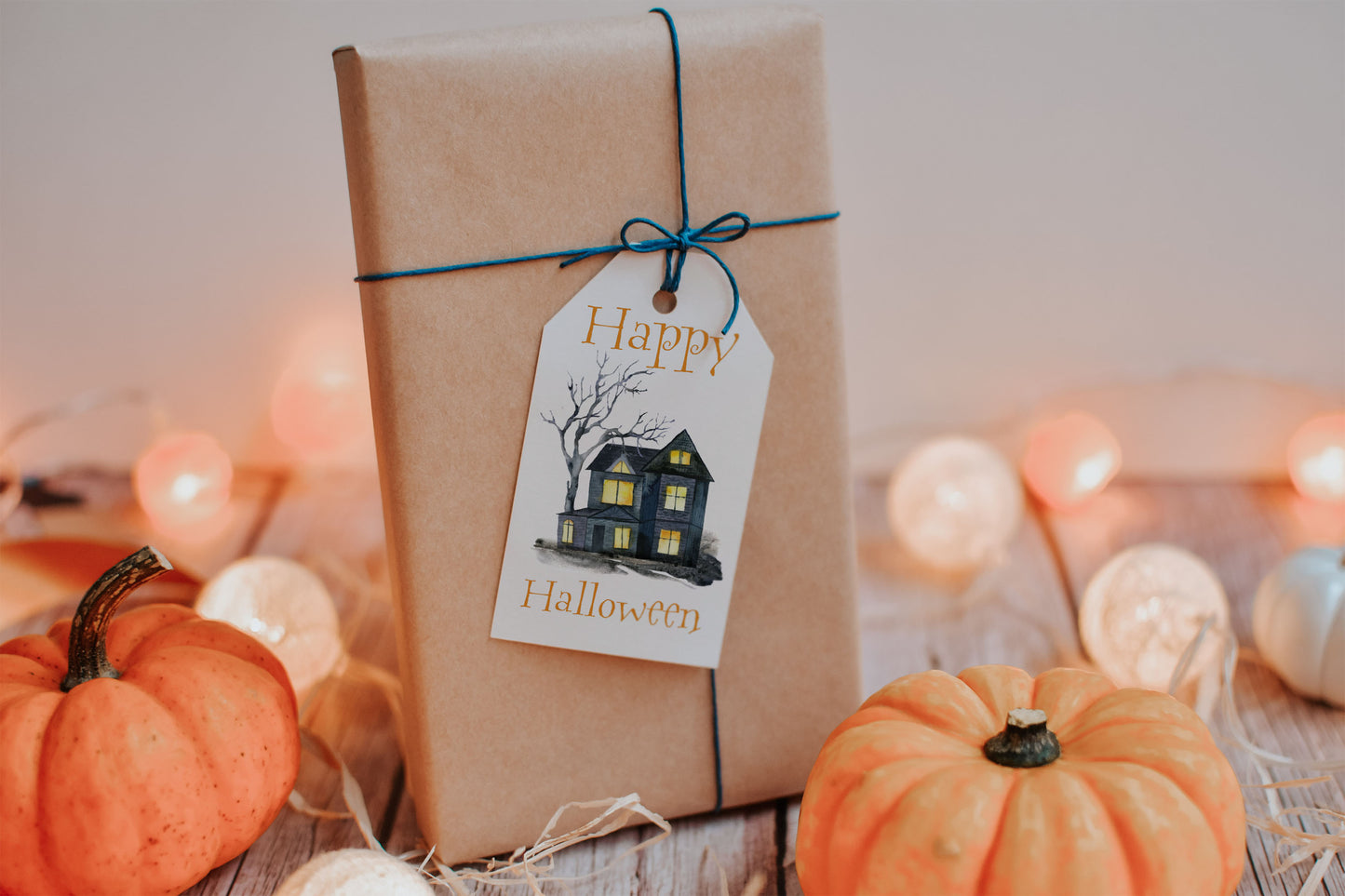 Haunted House Happy Halloween Gift Tag