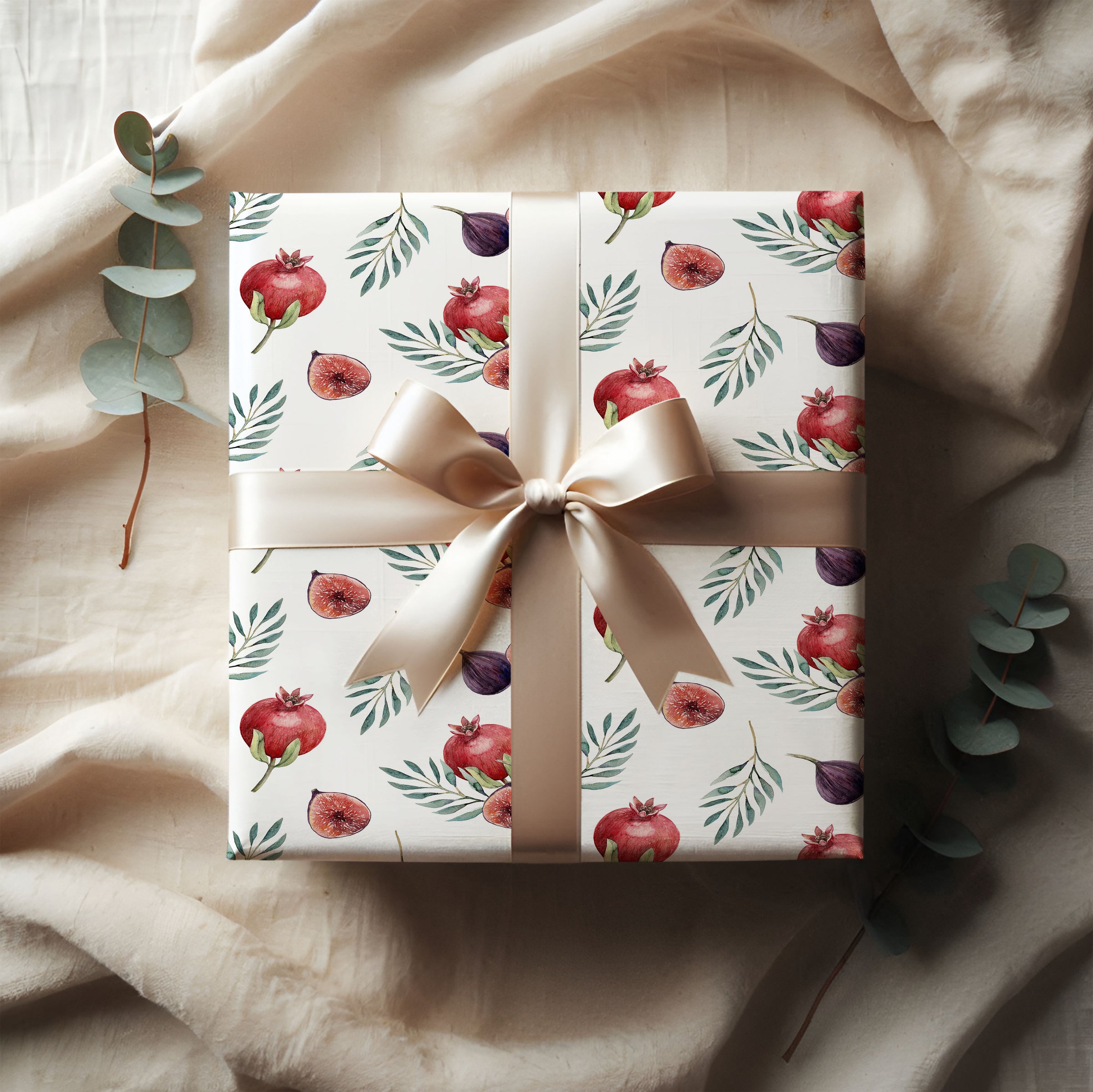 Holiday Fig and Greenery Wrapping Paper