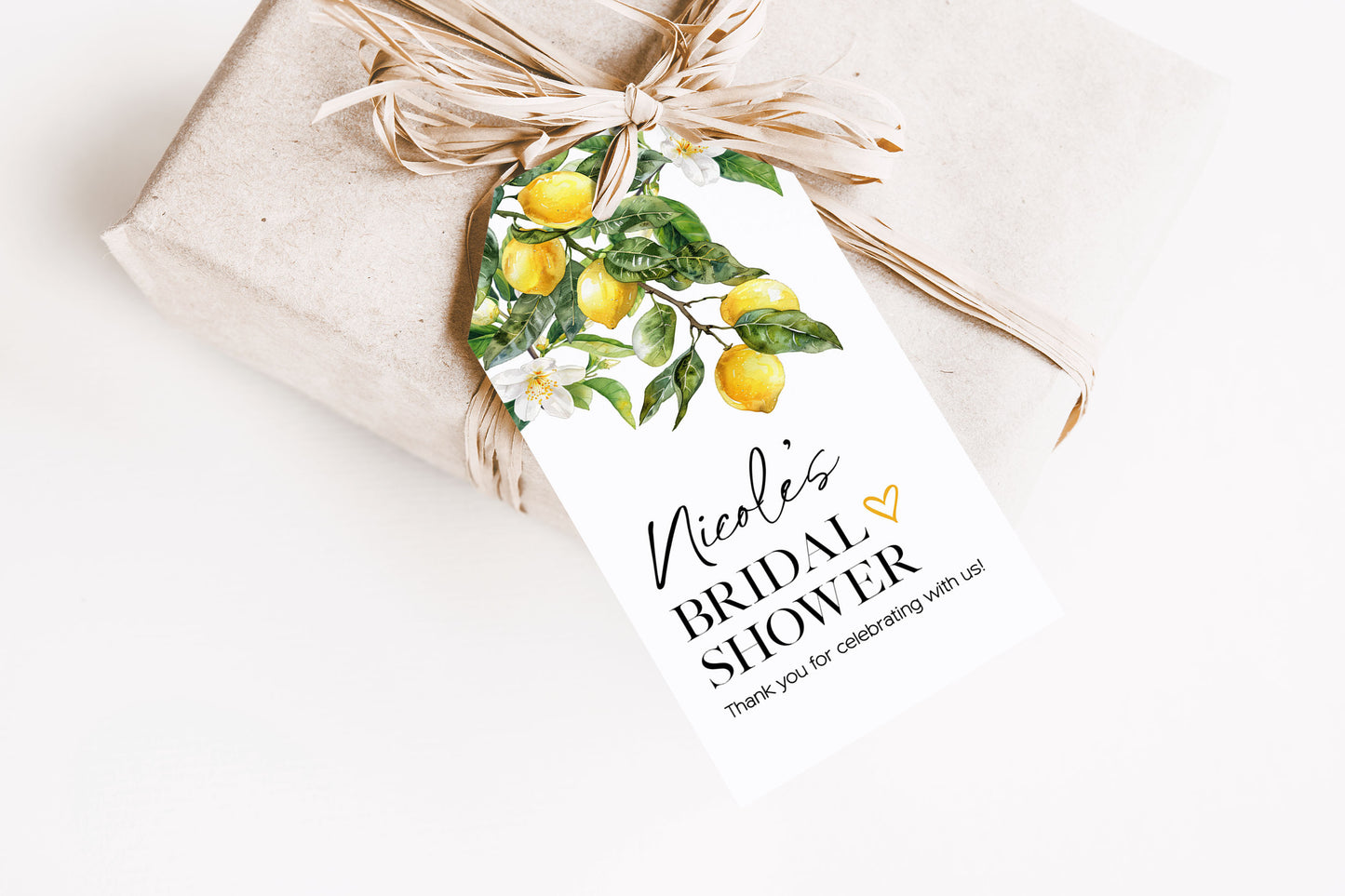 Lemon Floral Bridal Shower Favor Gift Tag