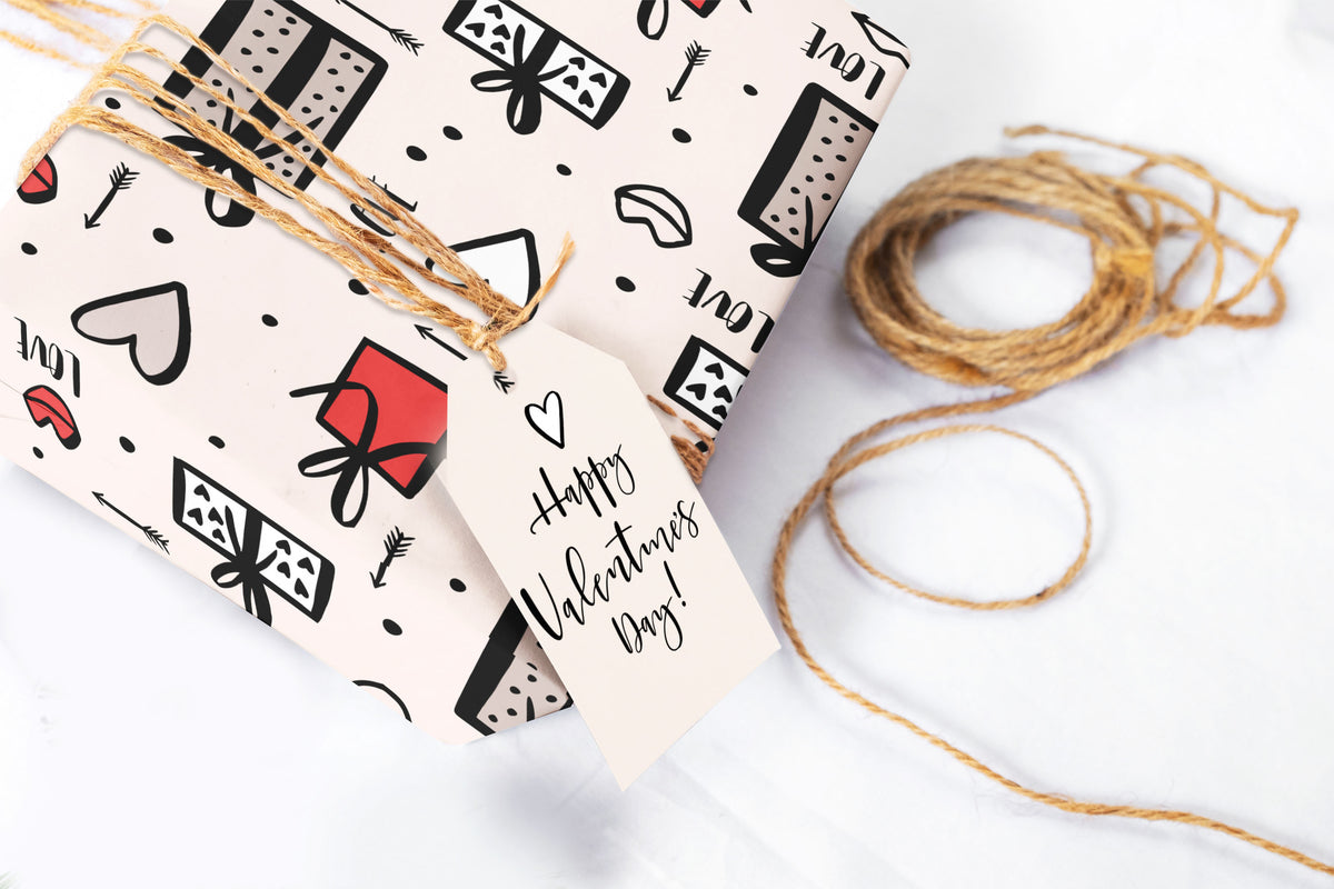 Valentine Lips & Love Wrapping Paper