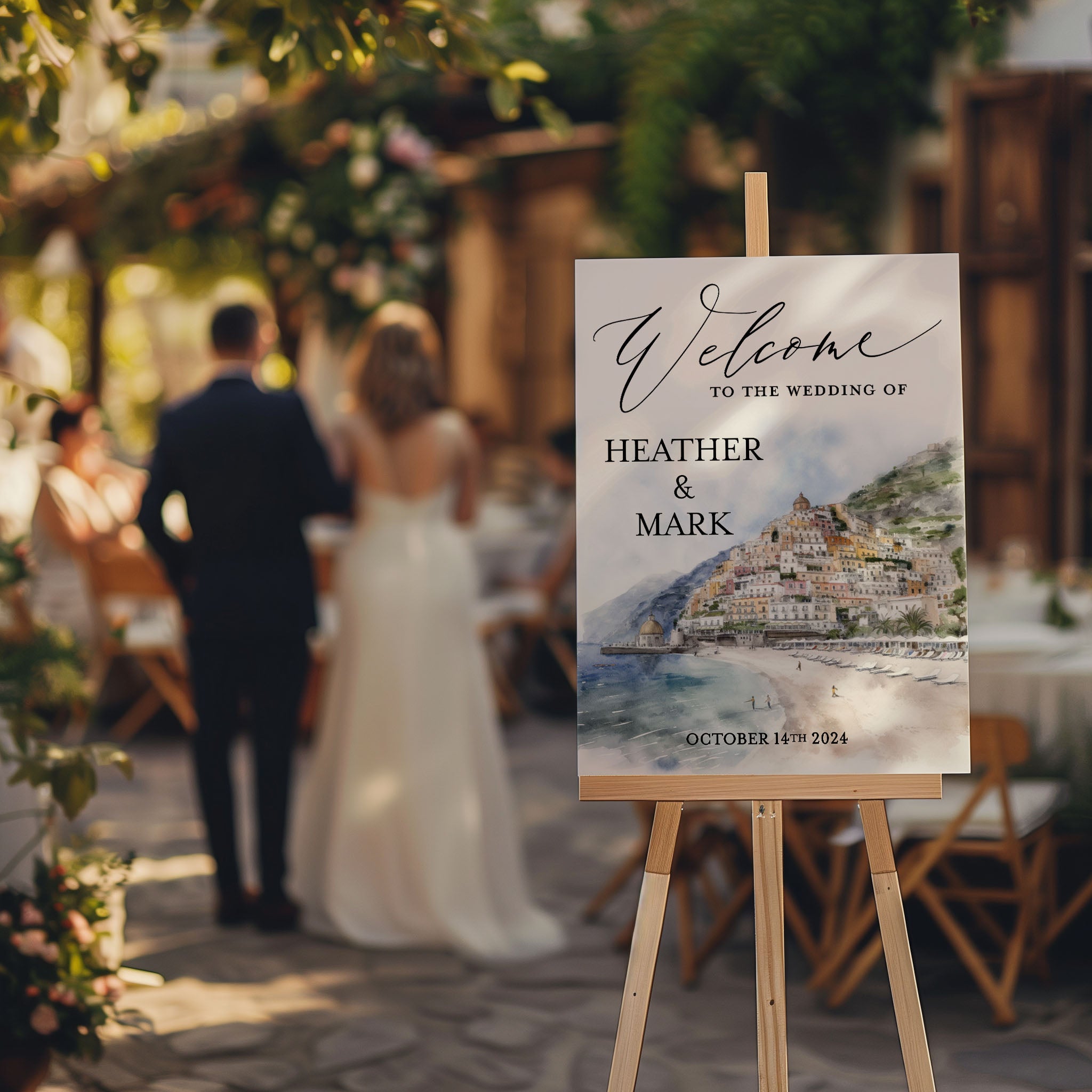 Mediterranean Greek Wedding Welcome Sign Sugar and Spice Paper